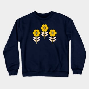 Mod yellow Scandinavian flowers Crewneck Sweatshirt